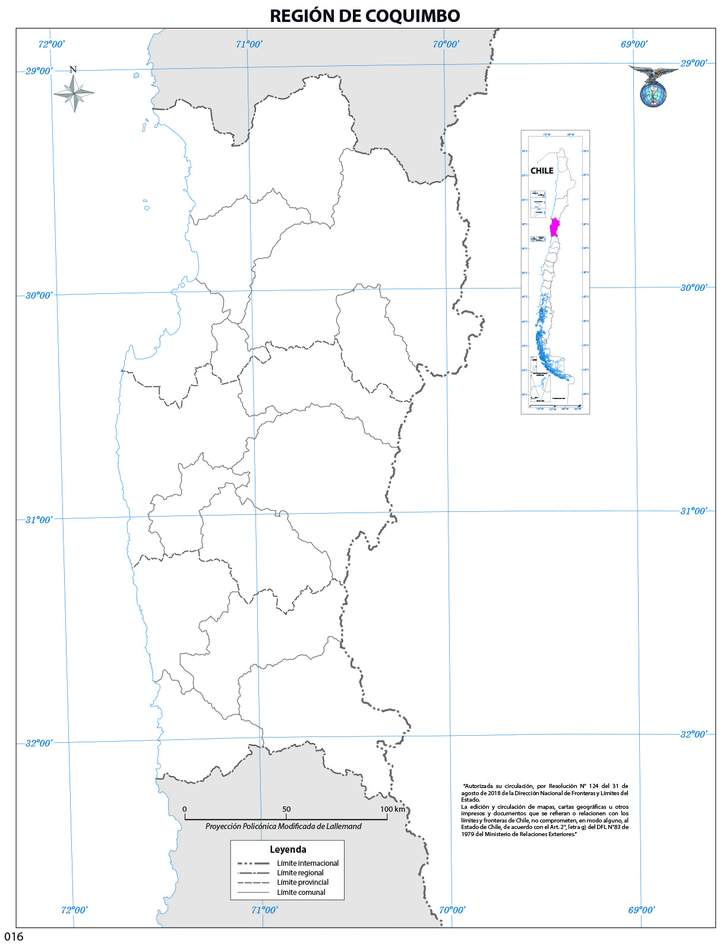 Mapa región de Coquimbo (mudo)