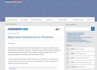 Reglamento Sanitario de los Alimentos - Ministerio de Salud de Chile