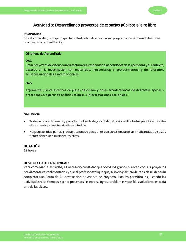 Actividad 3: Desarrollando proyectos de espacios públicos al aire libre