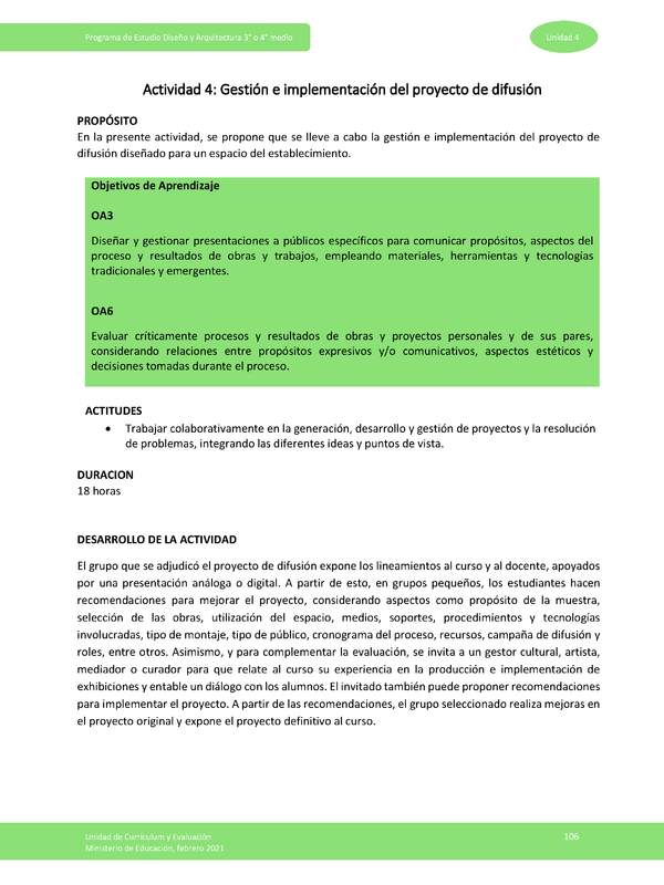 Actividad 4: Gestión e implementación del proyecto de difusión