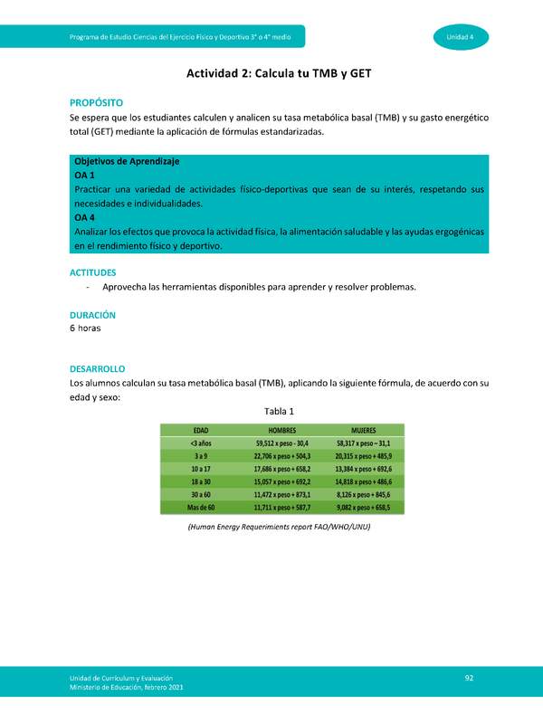 Actividad 2: Calcula tu TMB y GET