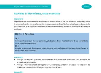 Actividad 3: Movimiento, tacto y contacto