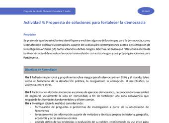 Actividad 4: Propuesta de soluciones para fortalecer la democracia