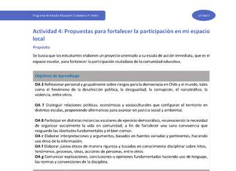 Actividad 4: Propuestas para fortalecer la participación en mi espacio local