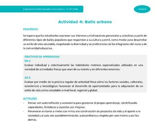 Actividad 4: Baile urbano