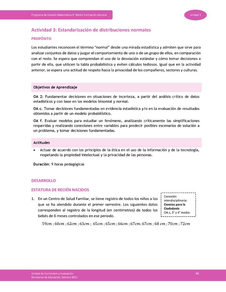 Actividad 3: Estandarización de distribuciones normales