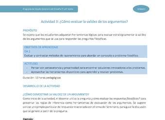 Actividad 3: ¿Cómo evaluar la validez de los argumentos?