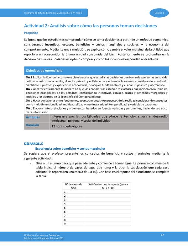 Actividad 2: Análisis sobre cómo las personas toman decisiones