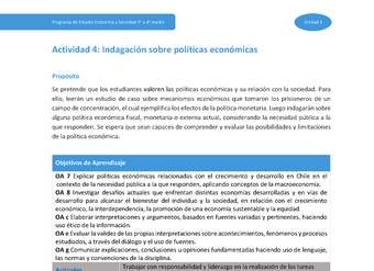 Actividad 4: Indagación sobre políticas económicas