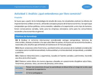 Actividad 1: Análisis: ¿qué entendemos por libre comercio?