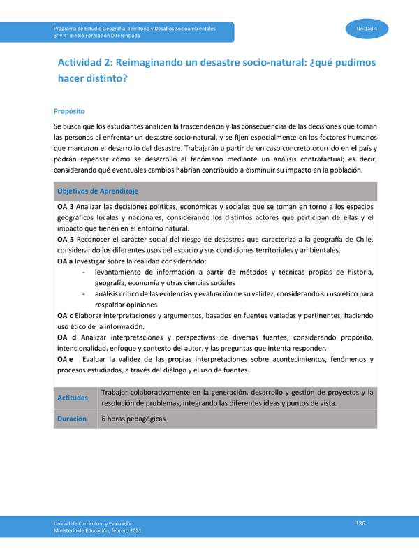 Actividad 2: Reimaginando un desastre socionatural ¿qué pudimos hacer distinto?