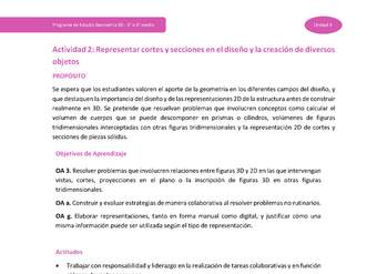 Actividad 2: Representar cortes y secciones en el diseño y creación de diversos objetos