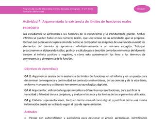 Actividad 4: Argumentado la existencia de límites de funciones reales