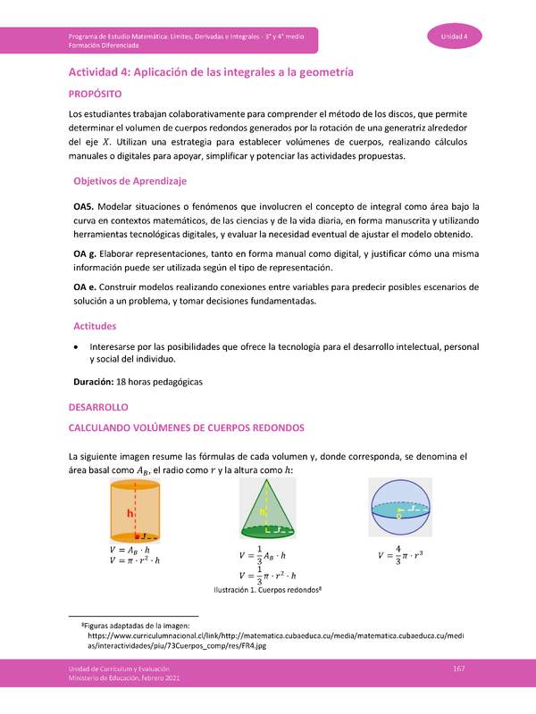 Actividad 4: Aplicación de las integrales a la geometría