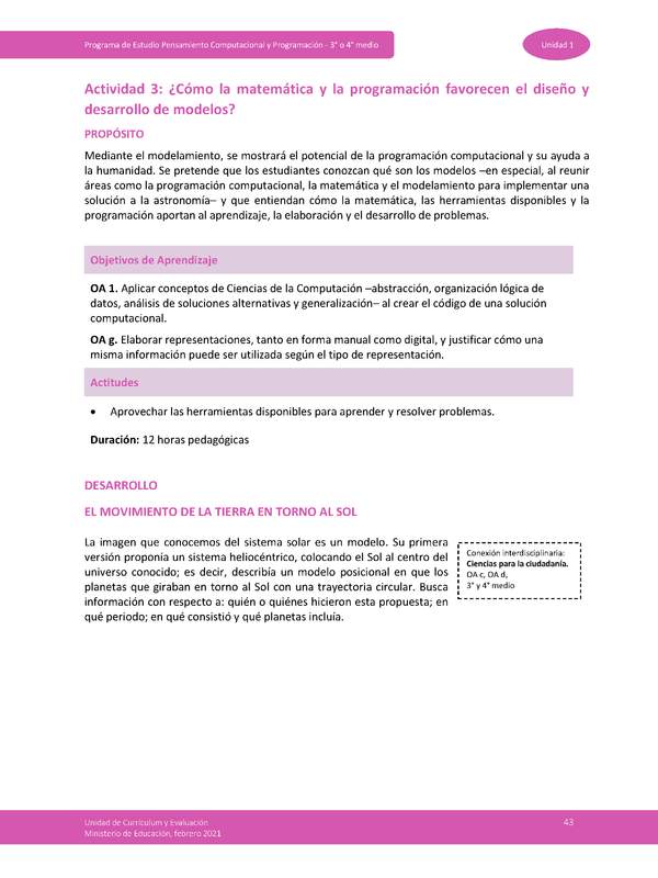 Actividad 3: ¿Cómo la matemática y la programación favorecen el diseño y desarrollo de modelos?