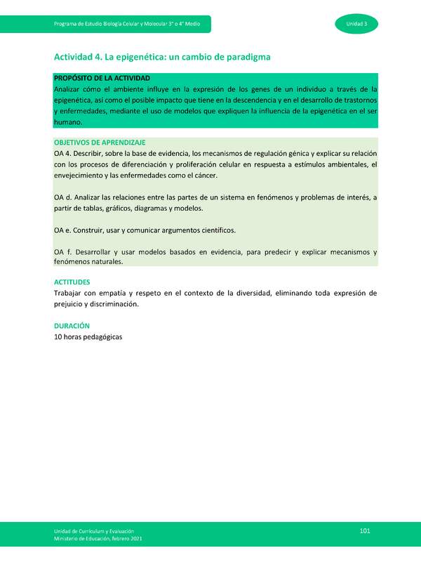 Actividad 4 - La epigenética: un cambio de paradigma