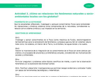 Actividad 3: ¿Cómo se relacionan los fenómenos naturales y socioambientales locales con los globales?