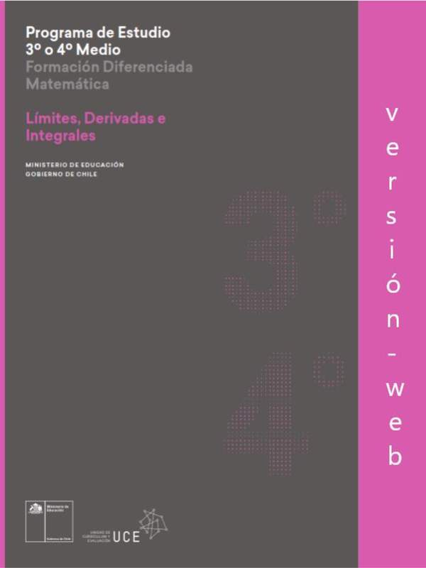 Programa de Límites, derivadas e integrales para 3° o 4° medio Diferenciado HC