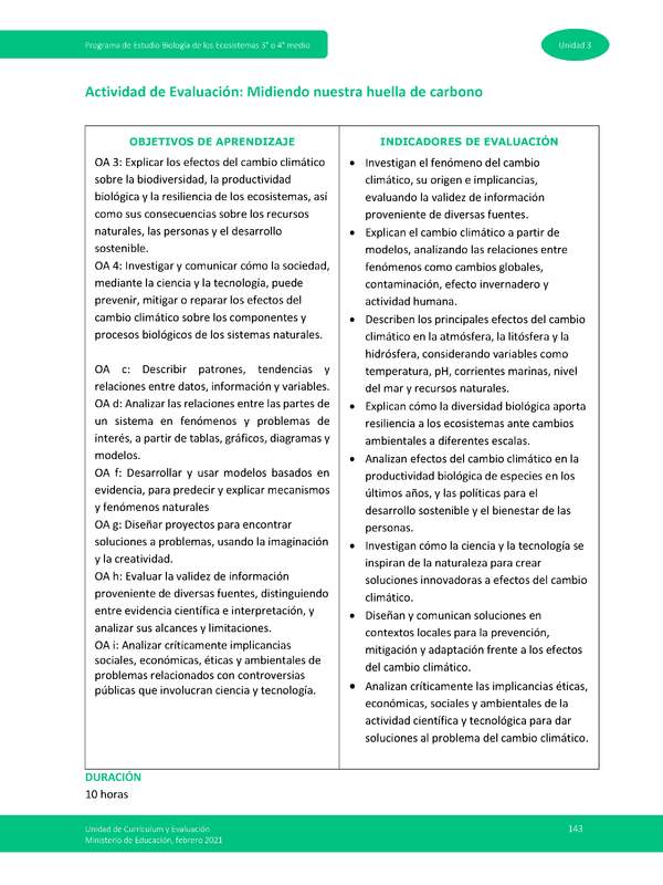 Actividad de evaluación: Midiendo nuestra huella de carbono