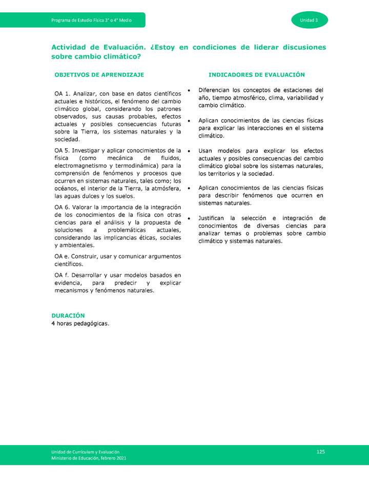 Actividad de evaluación: ¿Estoy en condiciones de liderar discusiones sobre cambio climático?