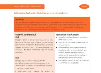 Actividad de Evaluación: Participemos en un círculo lector