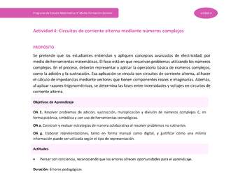 Actividad 4: Circuitos de corriente alterna mediante números complejos