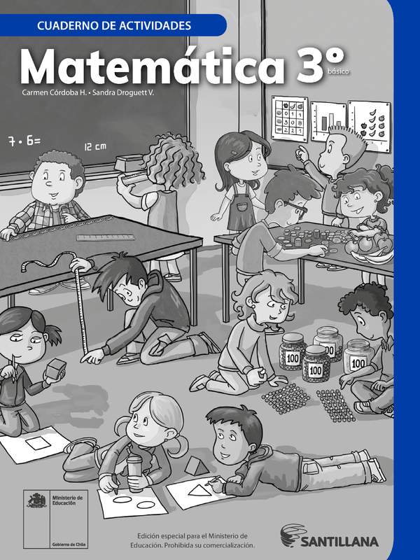 Matemática 3° Básico, Cuaderno de actividades - Fragmento de muestra