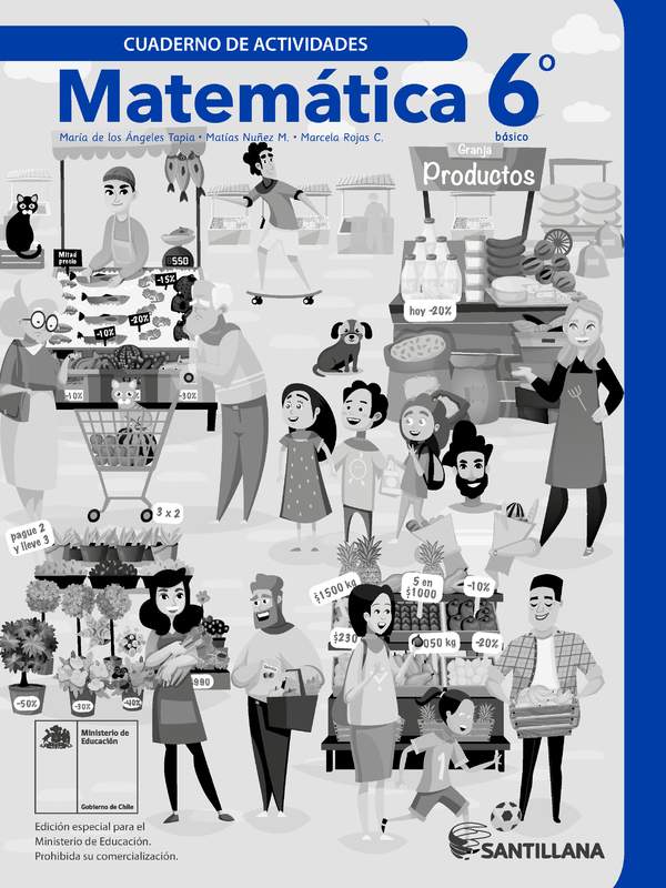 Matemática 6° Básico, Cuaderno de actividades - Fragmento de muestra