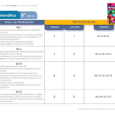 Matemática 8º básico. Guía didáctica del docente tomo 1