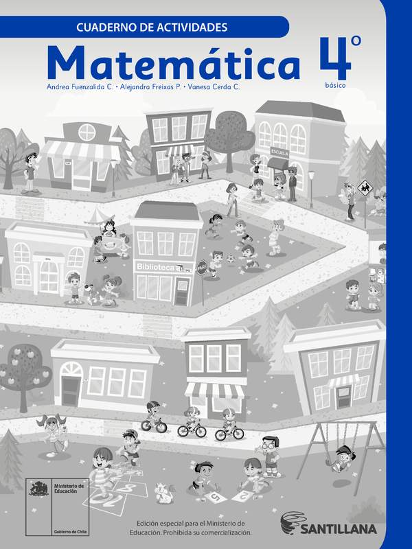 Matemática 4º Básico, Cuaderno de actividades - Fragmento de muestra