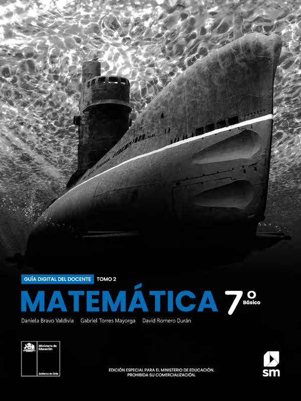 Matemática 7º básico, SM, Portada Guía didáctica del docente Tomo 2