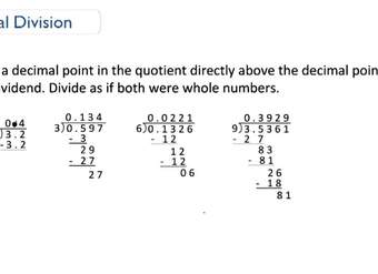 División de decimales - Descripción general