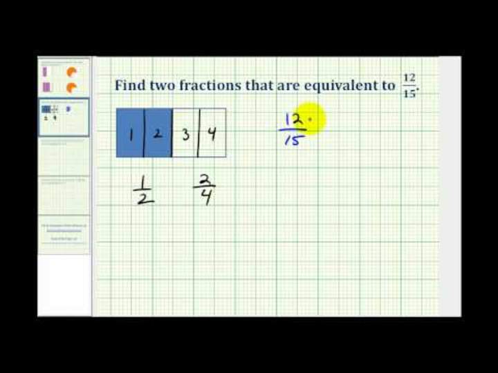Ejemplo de determinación de fracciones equivalentes Ejemplo de determinación de fracciones equivalentes