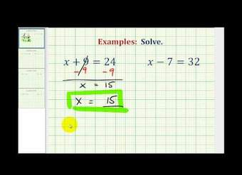 Resolver ecuaciones de un paso sumando y restando números enteros