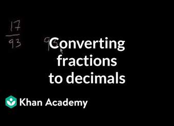 Convertir fracciones a decimales