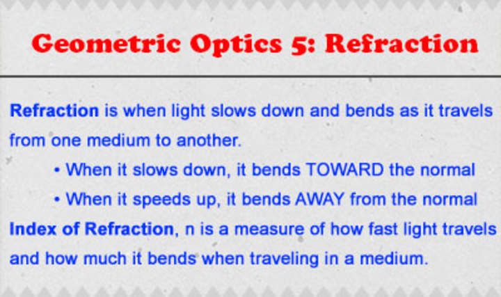 Óptica geométrica 5: refracción: descripción general