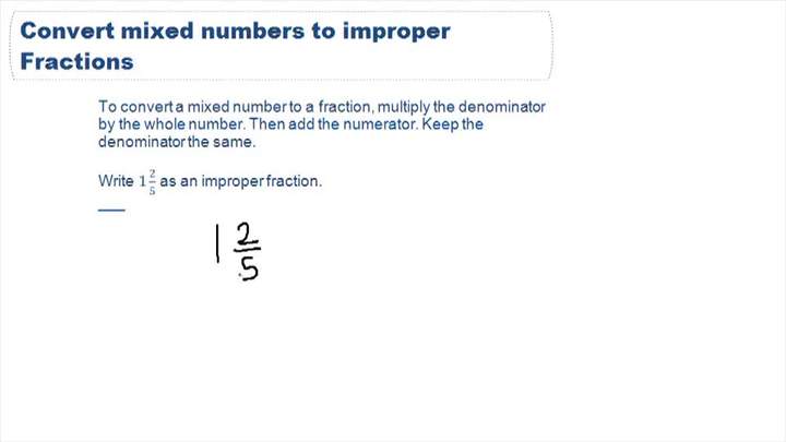 Conversión entre números mixtos y fracciones impropias - Ejemplo 2