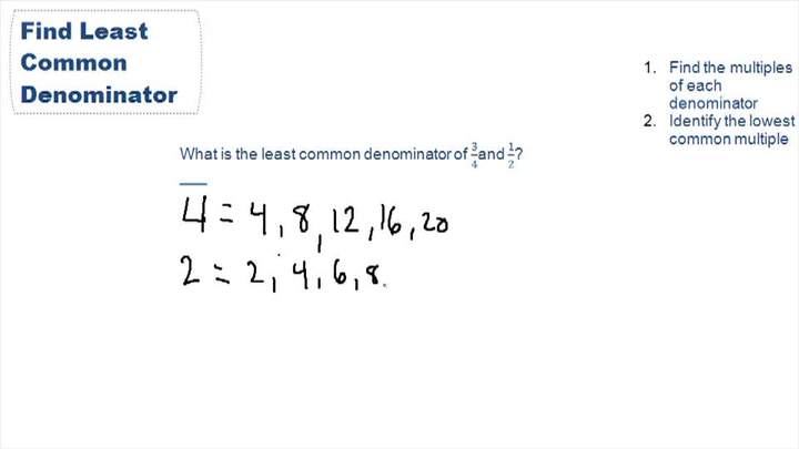 Sumar y restar fracciones con denominadores distintos usando LCM - Ejemplo 1