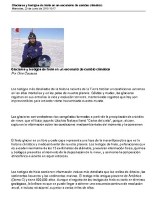 Glaciares y cambio climático