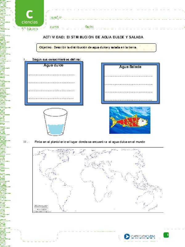 Distribución de agua dulce y salada