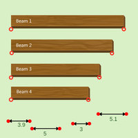 Adición decimal usando estimación frontal: vigas de madera