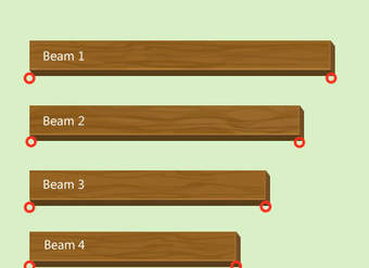 Adición decimal usando estimación frontal: vigas de madera