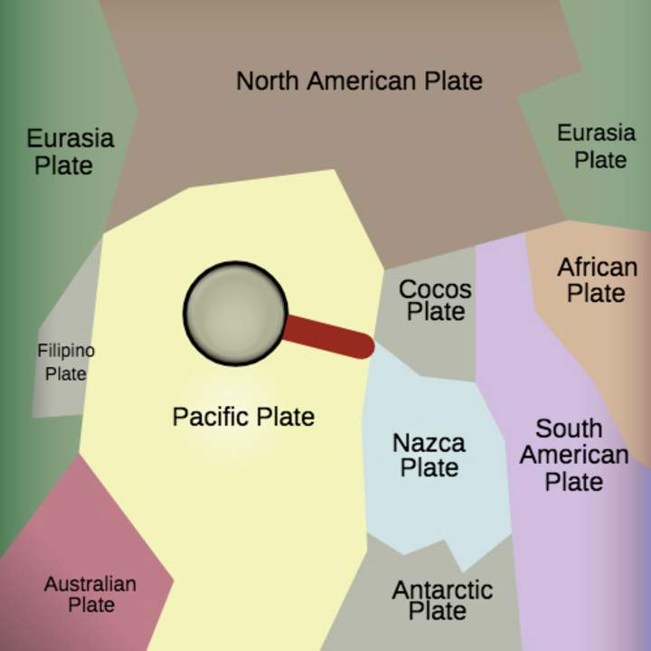 Mapa de las placas tectónicas de la Tierra