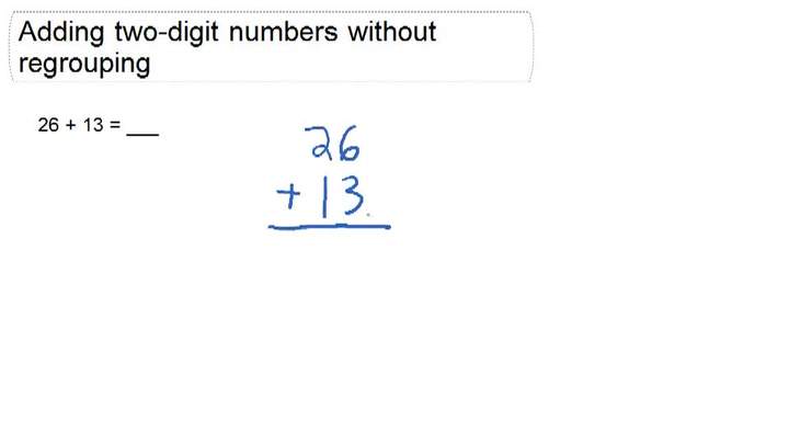Agregar números de dos dígitos sin reagrupar
