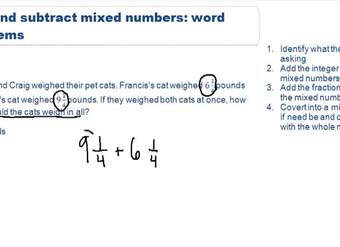 Sumar y restar números mixtos - Problemas verbales