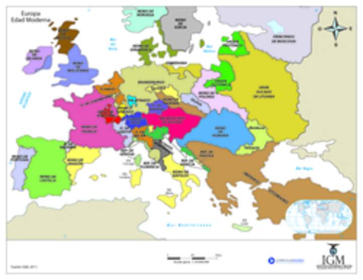 Mapa Europa en la Época Moderna