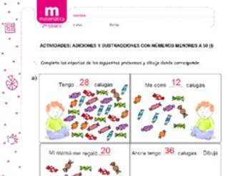 Adiciones y sustracciones con números menores a 50 (I)