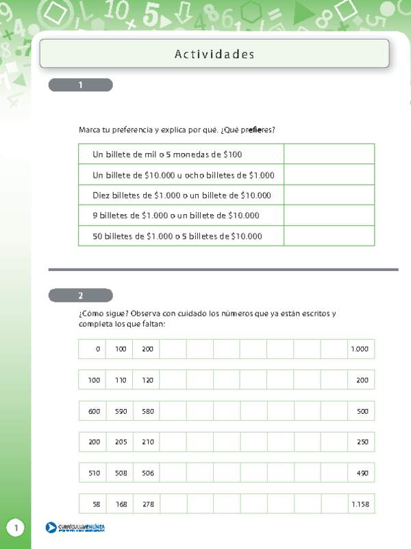 Números y operaciones 1-a