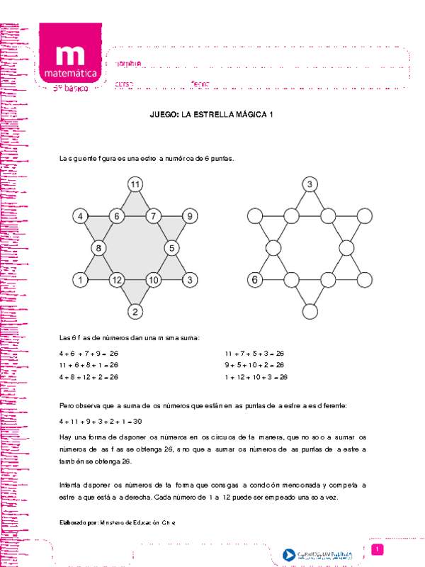 Juego: la estrella mágica 1