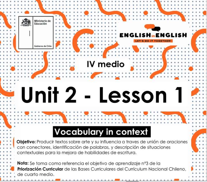 Lesson 1 Inglés 4º medio